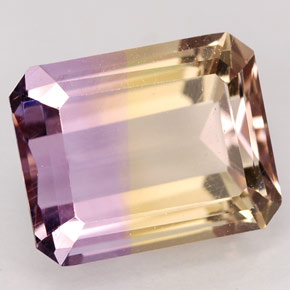 3.34 ct Bi-color Ametrine Gemstone, Ametrine Gem in Octagon Facet Shape for Sale.