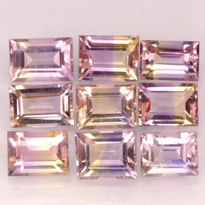 7.64 ct Bi-color Ametrine Gemstone, Ametrine Gem in Baguette Facet Shape for Sale.