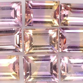 7.64 ct Bi-color Ametrine Stone, Natural Ametrine in Baguette Facet Shape for Sale
