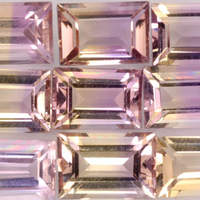 7.14 ct Bi-color Ametrine Stone, Natural Ametrine in Baguette Facet Shape for Sale