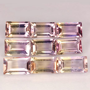 7.18 ct Bi-color Ametrine Gemstone, Ametrine Gem in Baguette Facet Shape for Sale.