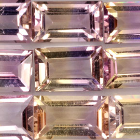 7.18 ct Bi-color Ametrine Stone, Natural Ametrine in Baguette Facet Shape for Sale