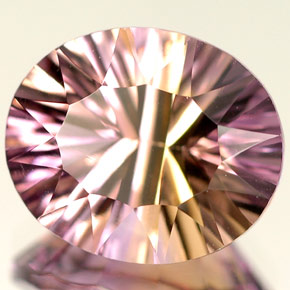 4.18 ct Bi-color Ametrine Gemstone, Ametrine Gem in Oval Concave Cut Shape for Sale.