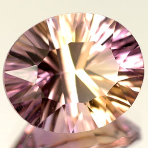 4.18 ct Bi-color Ametrine Stone, Natural Ametrine in Oval Concave Cut Shape for Sale