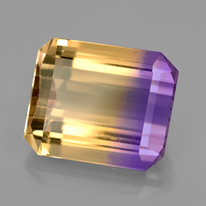 6.70 ct Bi-color Ametrine Gemstone, Ametrine Gem in Octagon Facet Shape for Sale.