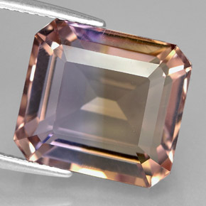 11.76 ct Bi-color Ametrine Gemstone, Ametrine Gem in Octagon Facet Shape for Sale.