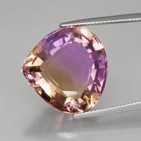 21.75 ct Bi-color Ametrine Gemstone, Ametrine Gem in Pear Facet Shape for Sale.