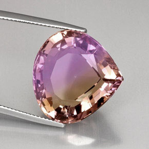 21.75 ct Bi-color Ametrine Stone, Natural Ametrine in Pear Facet Shape for Sale
