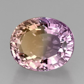 22.52 ct Bi-color Ametrine Stone, Natural Ametrine in Oval Facet Shape for Sale