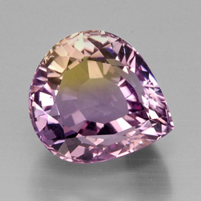 15.44 ct Bi-color Ametrine Gemstone, Ametrine Gem in Pear Facet Shape for Sale.