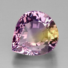 15.44 ct Bi-color Ametrine Stone, Natural Ametrine in Pear Facet Shape for Sale