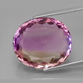 16.04 ct Bi-color Ametrine Gemstone, Ametrine Gem in Oval Facet Shape for Sale.
