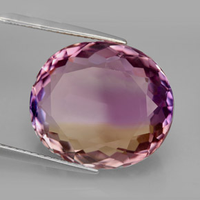 16.04 ct Bi-color Ametrine Stone, Natural Ametrine in Oval Facet Shape for Sale