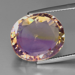 15.67 ct Bi-color Ametrine Gemstone, Ametrine Gem in Oval Facet Shape for Sale.