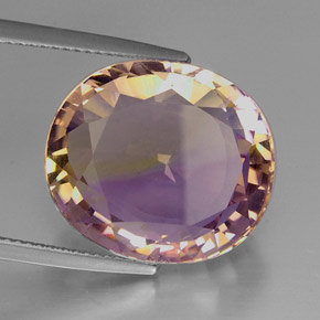 15.67 ct Bi-color Ametrine Stone, Natural Ametrine in Oval Facet Shape for Sale