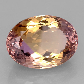 21.11 ct Bi-color Ametrine Stone, Natural Ametrine in Oval Facet Shape for Sale