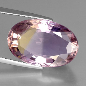 19.14 ct Bi-color Ametrine Stone, Natural Ametrine in Oval Facet Shape for Sale