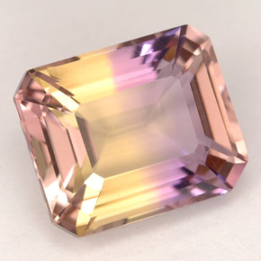 5.29 ct Bi-color Ametrine Gemstone, Ametrine Gem in Octagon Facet Shape for Sale.