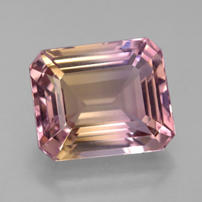 6.66 ct Bi-color Ametrine Gemstone, Ametrine Gem in Octagon Facet Shape for Sale.