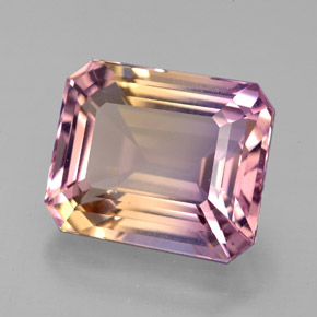 6.66 ct Bi-color Ametrine Stone, Natural Ametrine in Octagon Facet Shape for Sale