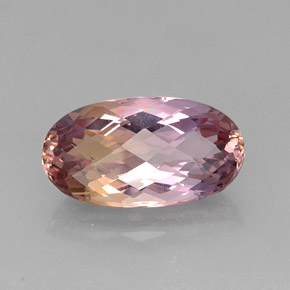 12.86 ct Bi-color Ametrine Gemstone, Ametrine Gem in Oval Checkerboard Shape for Sale.