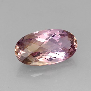 12.86 ct Bi-color Ametrine Stone, Natural Ametrine in Oval Checkerboard Shape for Sale