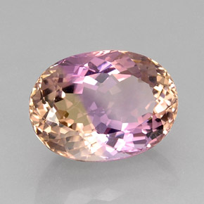 16.60 ct Bi-color Ametrine Stone, Natural Ametrine in Oval Facet Shape for Sale