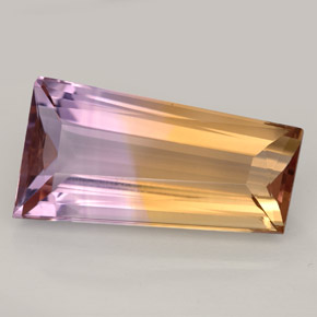 10.32 ct Bi-color Ametrine Stone, Natural Ametrine in Trapezoid Shape for Sale