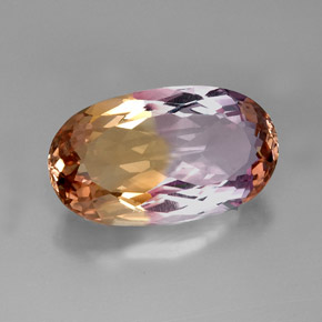 20.51 ct Bi-color Ametrine Stone, Natural Ametrine in Oval Facet Shape for Sale