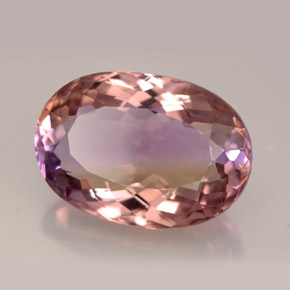 12.47 ct Bi-color Ametrine Stone, Natural Ametrine in Oval Facet Shape for Sale
