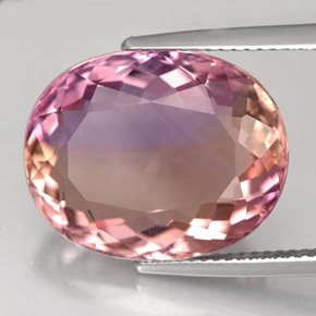 14.32 ct Bi-color Ametrine Gemstone, Ametrine Gem in Oval Facet Shape for Sale.