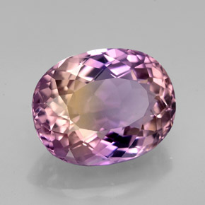 5.70 ct Bi-color Ametrine Stone, Natural Ametrine in Oval Portuguese-Cut Shape for Sale