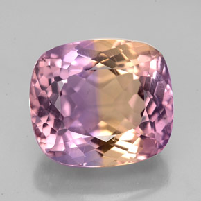 7.47 ct Bi-color Ametrine Gemstone, Ametrine Gem in Cushion-Cut Shape for Sale.