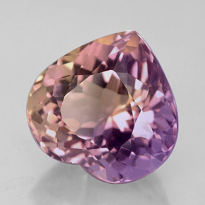5.42 ct Bi-color Ametrine Stone, Natural Ametrine in Heart Facet Shape for Sale