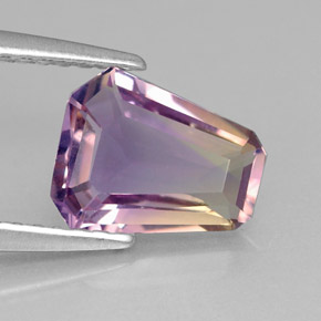 1.17 ct Bi-color Ametrine Gemstone, Ametrine Gem in Trapezoid Shape for Sale.