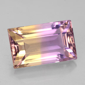 6.29 ct Bi-color Ametrine Gemstone, Ametrine Gem in Baguette Facet Shape for Sale.