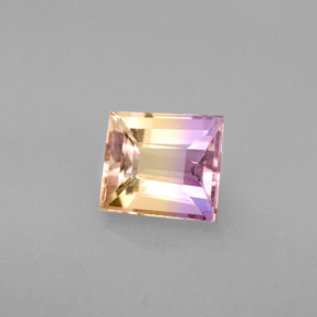 1.33 ct Bi-color Ametrine Stone, Natural Ametrine in Trapezoid Shape for Sale