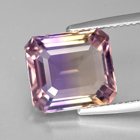 5.87 ct Bi-color Ametrine Gemstone, Ametrine Gem in Octagon Facet Shape for Sale.