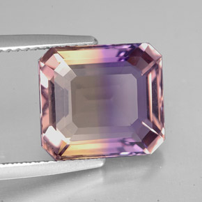 5.87 ct Bi-color Ametrine Stone, Natural Ametrine in Octagon Facet Shape for Sale