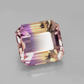 6.33 ct Bi-color Ametrine Stone, Natural Ametrine in Octagon Facet Shape for Sale
