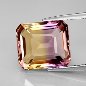 6.21 ct Bi-color Ametrine Gemstone, Ametrine Gem in Octagon Facet Shape for Sale.