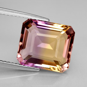 6.21 ct Bi-color Ametrine Stone, Natural Ametrine in Octagon Facet Shape for Sale