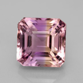 7.37 ct Bi-color Ametrine Gemstone, Ametrine Gem in Octagon Facet Shape for Sale.