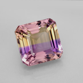 7.09 ct Bi-color Ametrine Stone, Natural Ametrine in Octagon Facet Shape for Sale