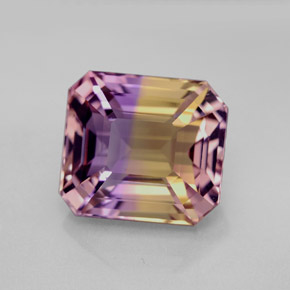 7.32 ct Bi-color Ametrine Gemstone, Ametrine Gem in Octagon Facet Shape for Sale.