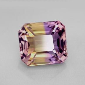 7.32 ct Bi-color Ametrine Stone, Natural Ametrine in Octagon Facet Shape for Sale
