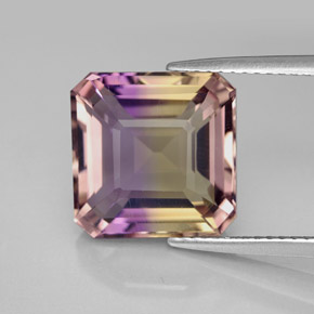 6.36 ct Bi-color Ametrine Stone, Natural Ametrine in Octagon Facet Shape for Sale
