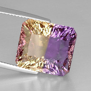 12.12 ct Bi-color Ametrine Stone, Natural Ametrine in Octagon Concave Cut Shape for Sale