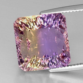 13.59 ct Bi-color Ametrine Gemstone, Ametrine Gem in Octagon Concave Cut Shape for Sale.