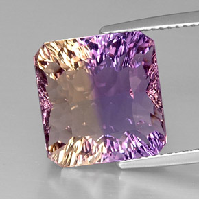 10.91 ct Bi-color Ametrine Gemstone, Ametrine Gem in Octagon Concave Cut Shape for Sale.